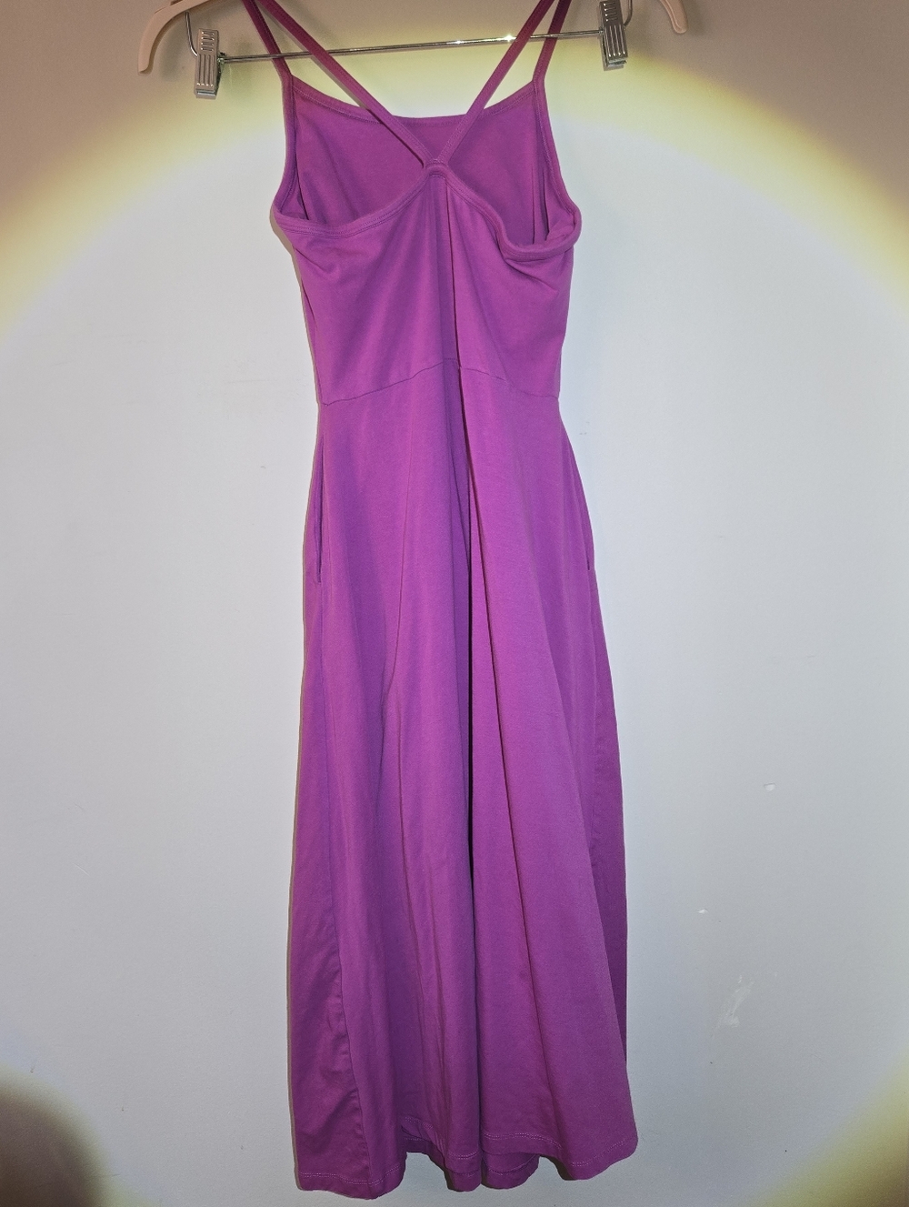 Pact Organic Cotton Fit & Flare [Small] Midi Dress Built In Bra Rose Pink - Picture 4 of 9